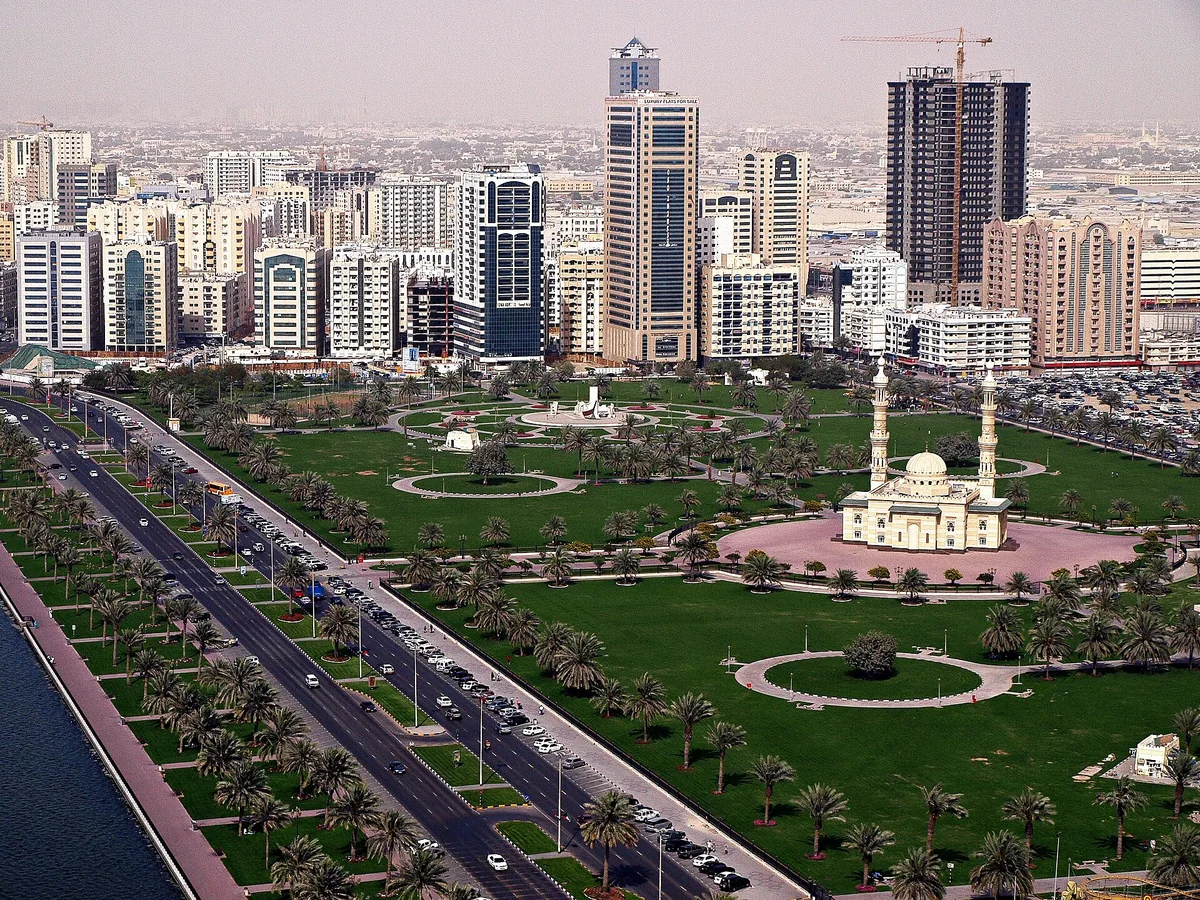 The Abu Dhabi skyline seen along the Corniche.