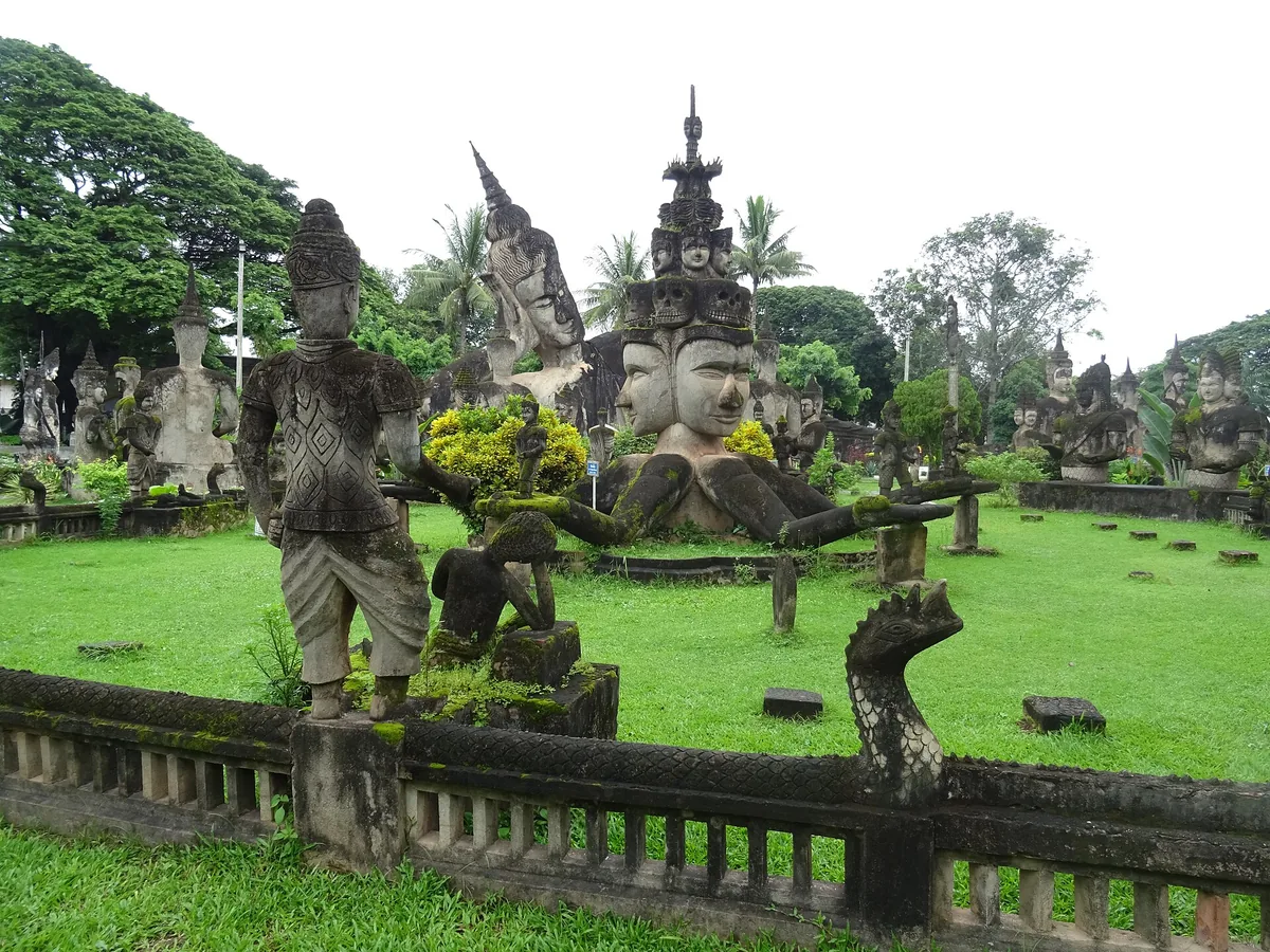 The concrete sculptures of Buddha Park, Xieng Khuan, outside Vientiane.
