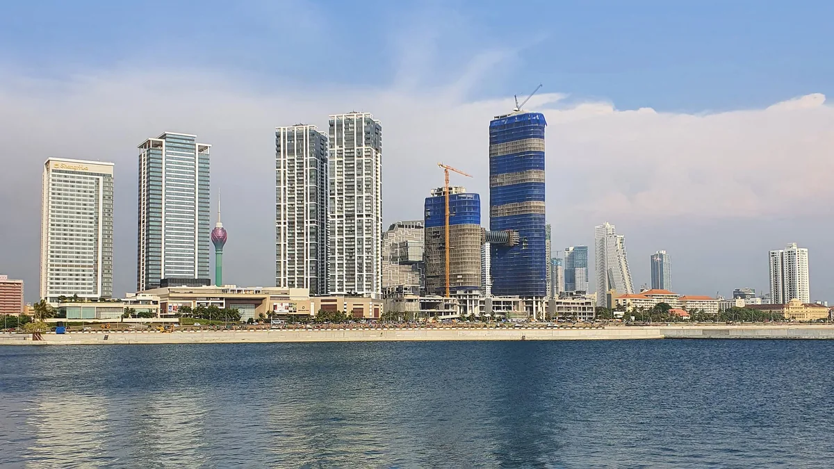 The Colombo skyline seen across the water.