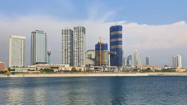 The Colombo skyline seen across the water.